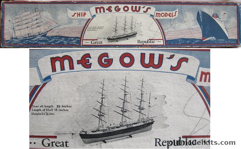 Megow Great Republic Clipper Ship plastic model kit
